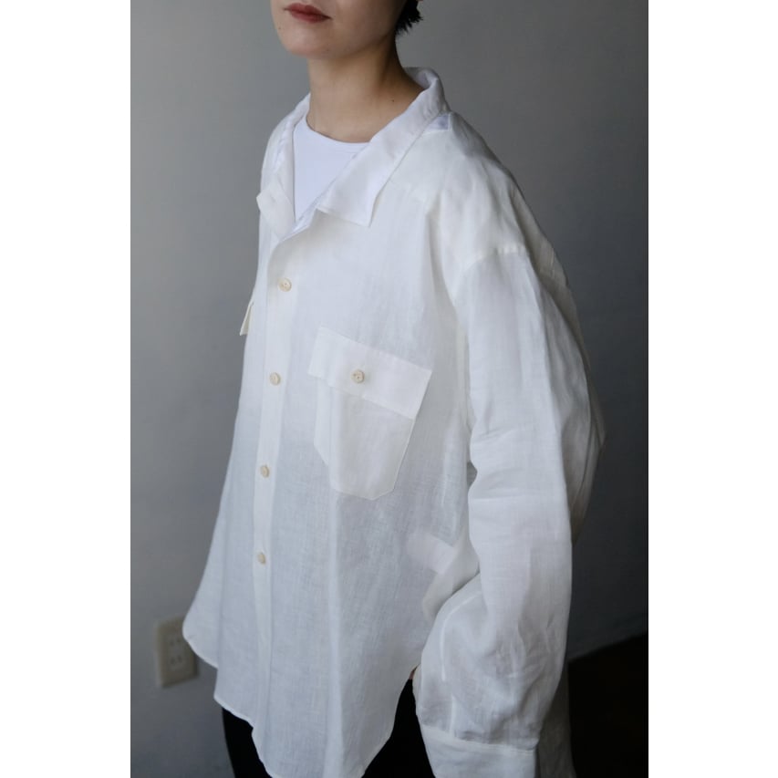 ANSNAM / 牛飼いオープンシャツ(Linen/White) | PARK