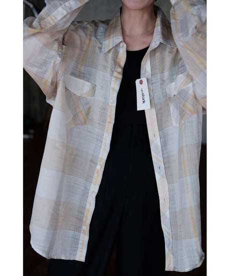 I am dork / Work Shirt(CottonLinen/Beige Check)