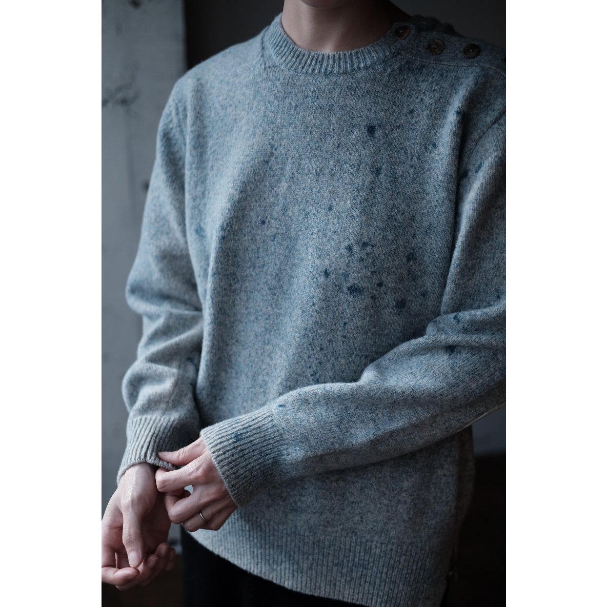 ANSNAM / Sprayed Pull Over(Blue Graybeige) | PARK ANSNAM / Sprayed Pull Over(Blue Graybeige) | PARK