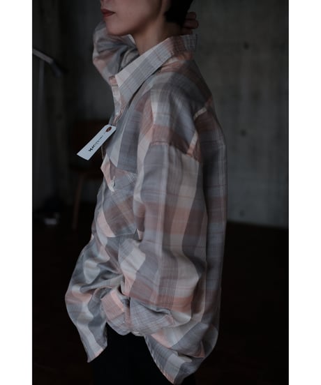 I am dork / Work Shirt(CottonLinen/Pink Check)