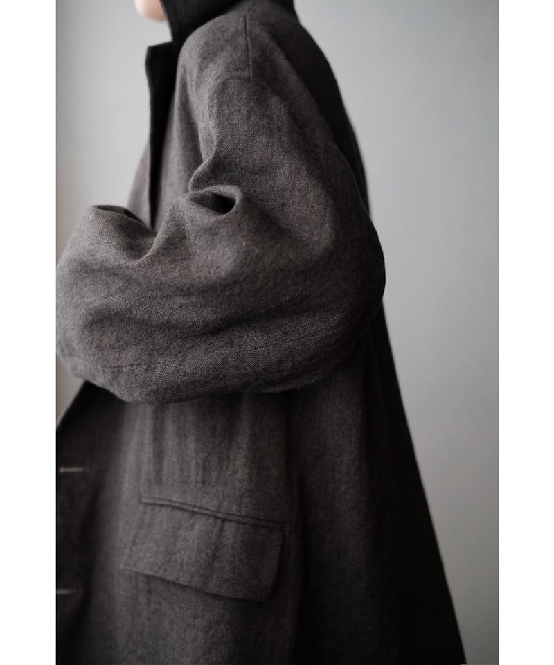 ANSNAM / Big Jacket(LinenWoolCashmere/Brown Mix