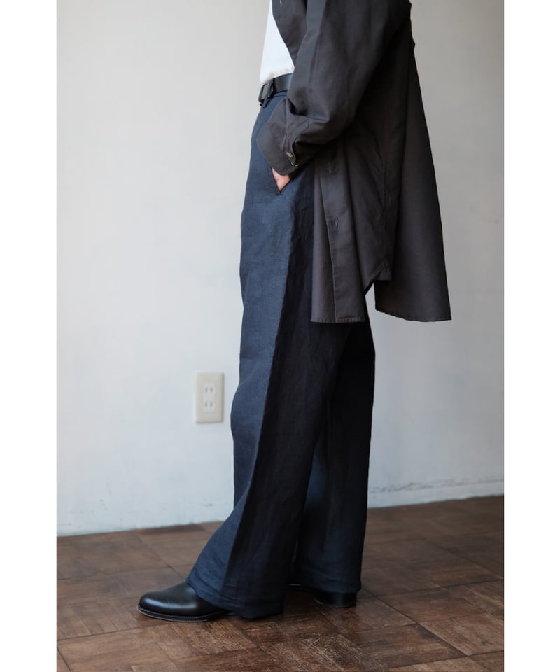 ANSNAM / Lurie Pants(Irish Linen/Dark Navy) | PARK