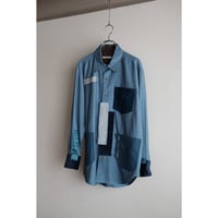 ANSNAM / Patched Shirt(Indian Silk/Blue)