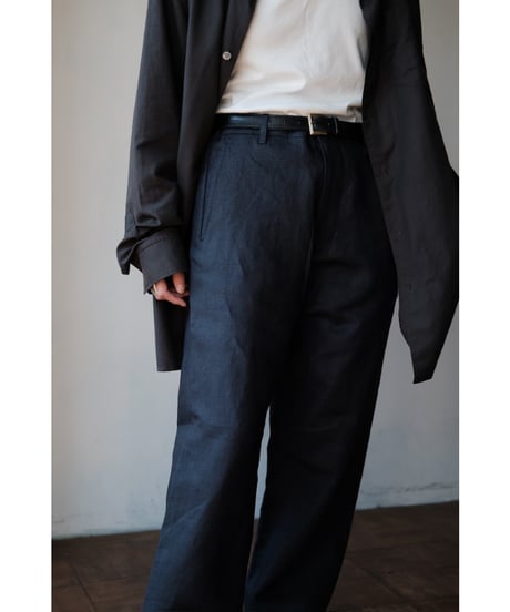 ANSNAM / Lurie Pants(Irish Linen/Dark Navy)