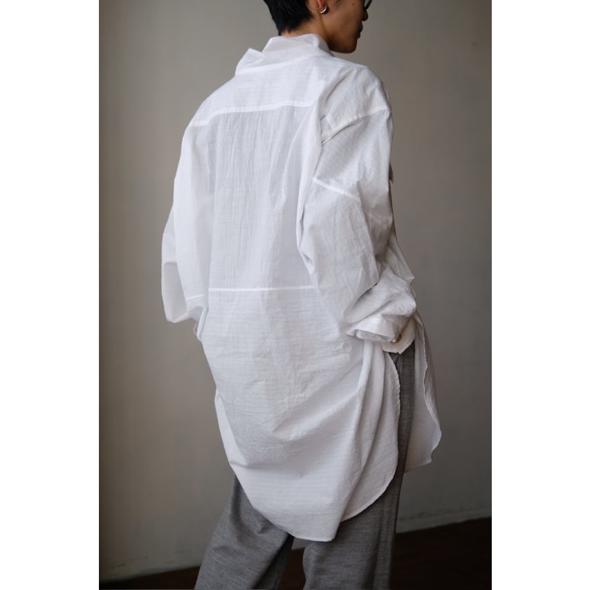 ANSNAM / 牛飼いプルオーバーシャツ(Cotton/White Stripe) | PARK