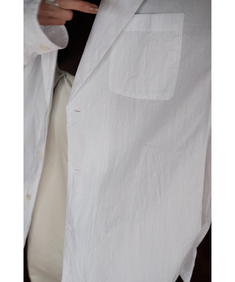 ANSNAM / ビッグパジャケット(Cotton/White Multi Stripes)