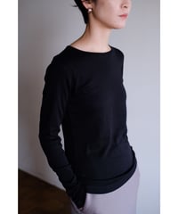 LIFiLL / 別注Cottony Soft Stretch Boatneck Longsleeve Tee(Black)