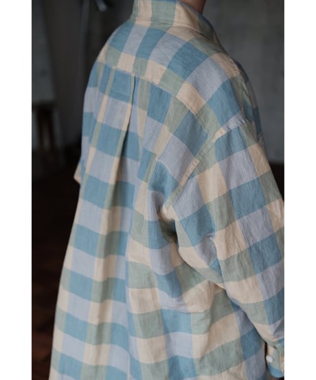 I am dork / Work Shirt(CottonLinen/Green Check)