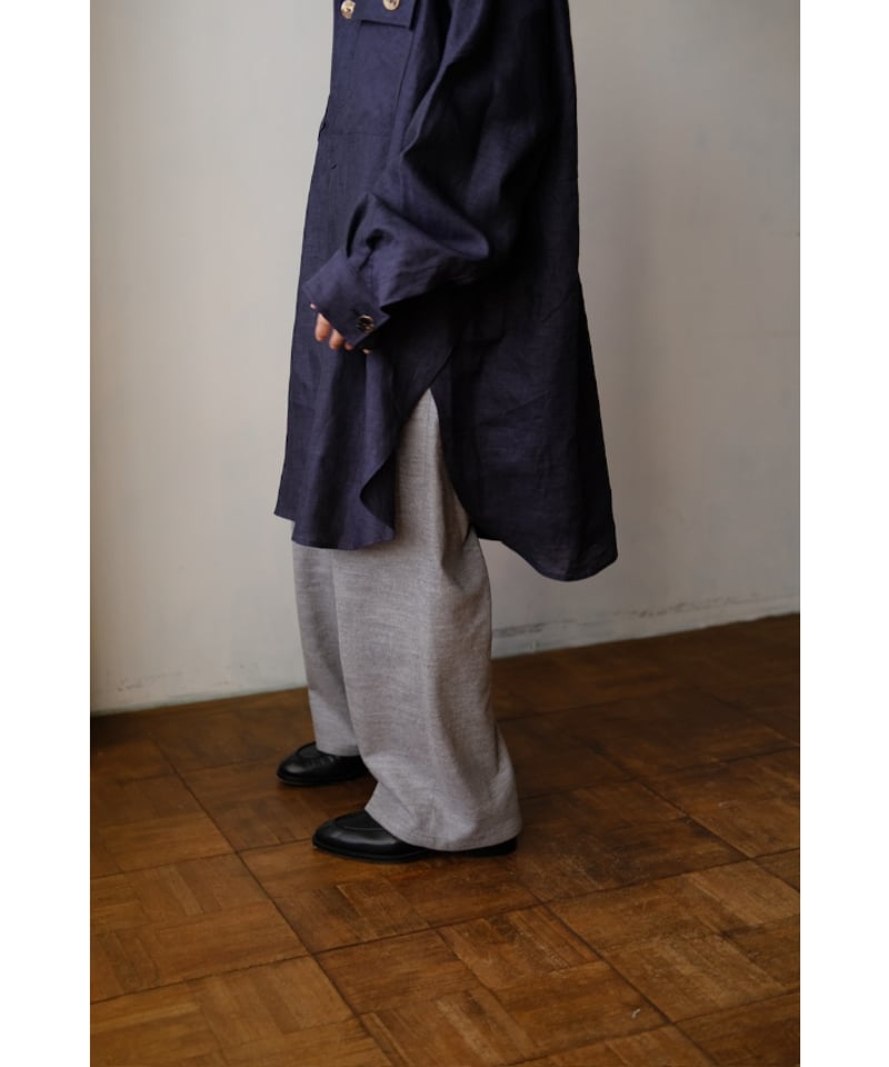 ANSNAM / 牛飼いプルオーバーシャツ(Linen/Navy) | PARK