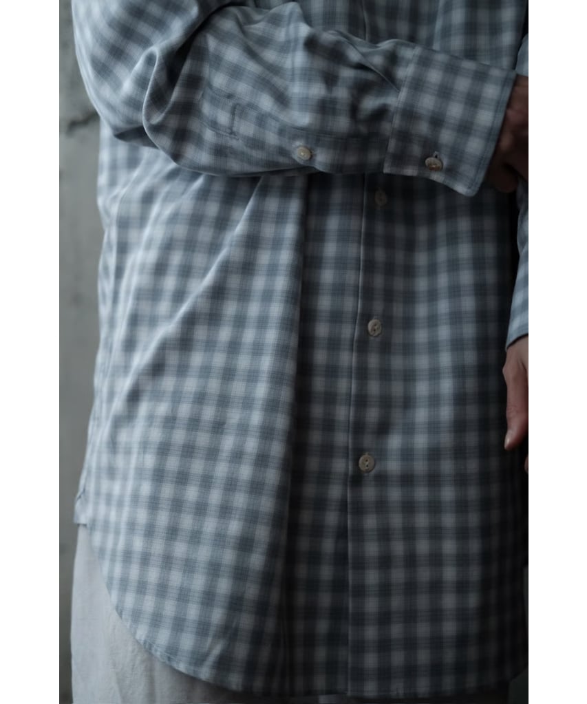 ANSNAM / プレーンシャツ(Grey×White) | PARK