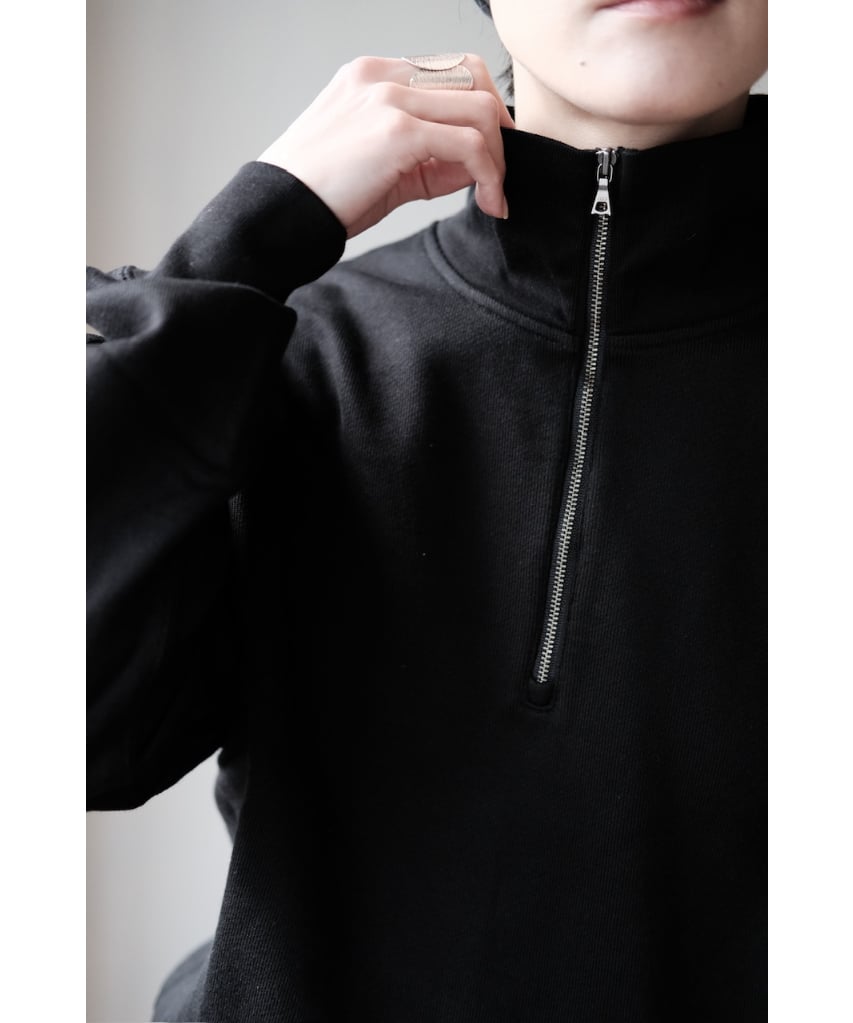 LIFiLL / Cottony Sweat Half Zip Polo(Black) | PARK