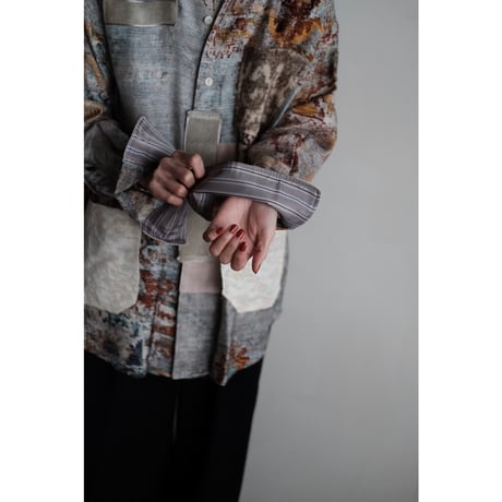 ANSNAM / Patched Shirts(Viscose Cupro/Mix)
