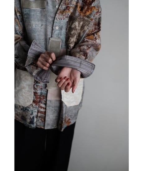 ANSNAM / Patched Shirts(Viscose Cupro/Mix)