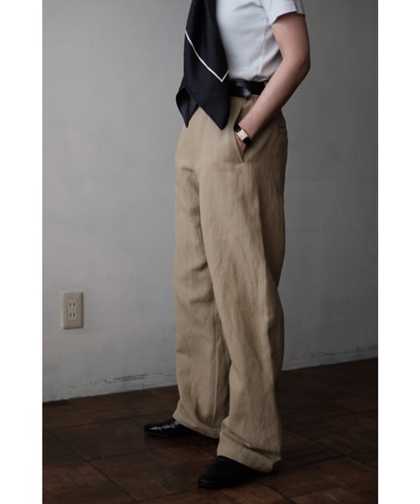 ANSNAM / Lurie Pants(Micro Dot Cotton/Beige)