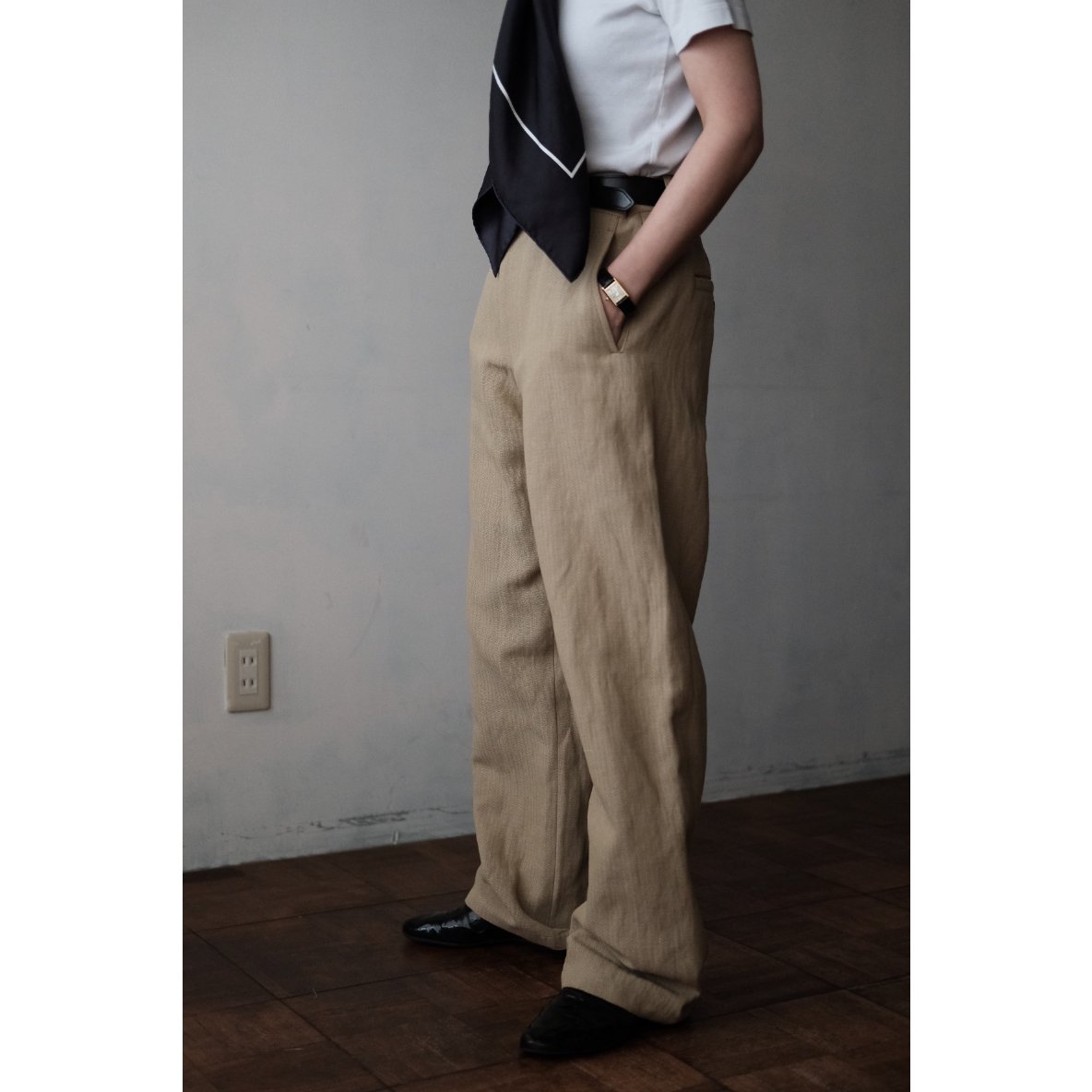ANSNAM / Lurie Pants(Micro Dot Cotton/Beige) |