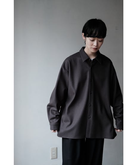 LIFiLL / Woolish Milled Smooth Shirt(Charcoal)