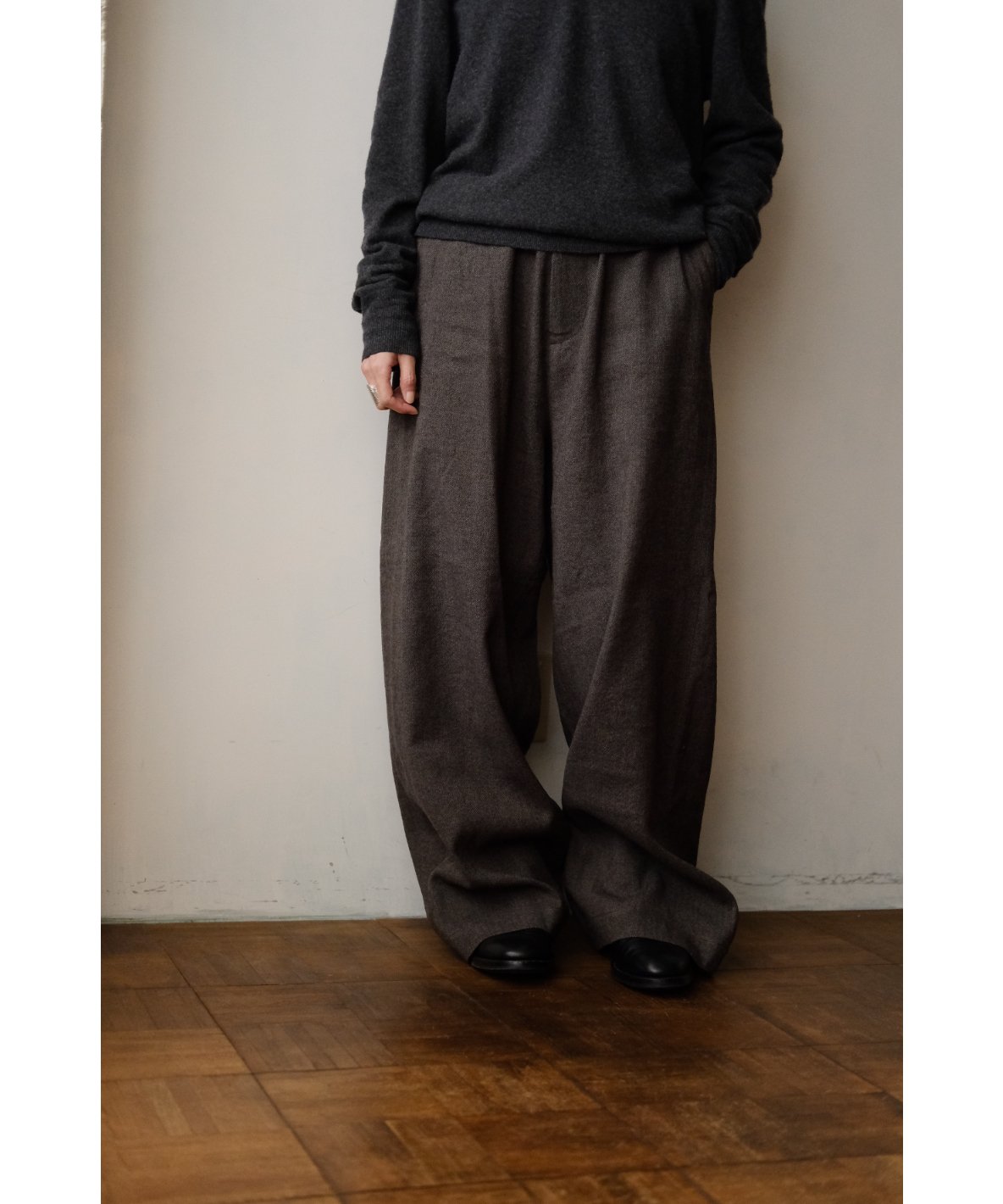 I am dork / Work Pants(LinenWoolCashmere/Brown