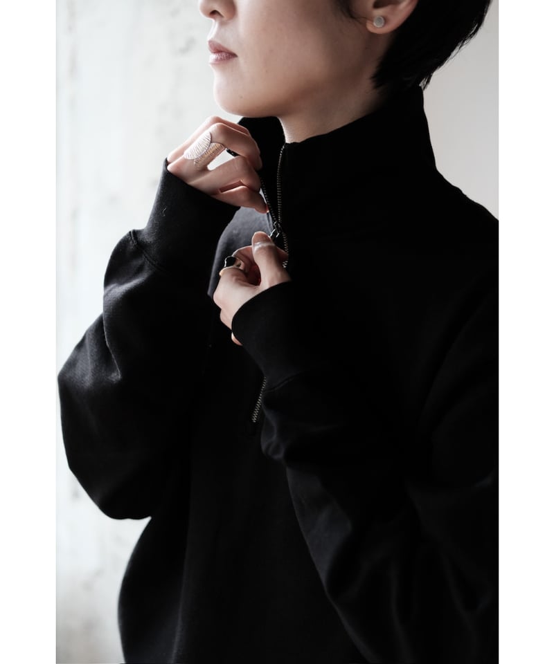 LIFiLL / Cottony Sweat Half Zip Polo(Black) | PARK