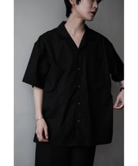 matereal / Cotton Silk Open Collar Shirt(Black)