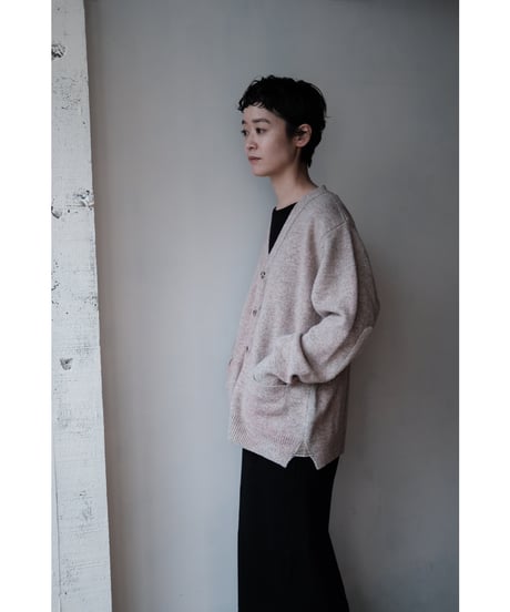 ANSNAM / Sprayed Cardigan(Pink Graybeige)