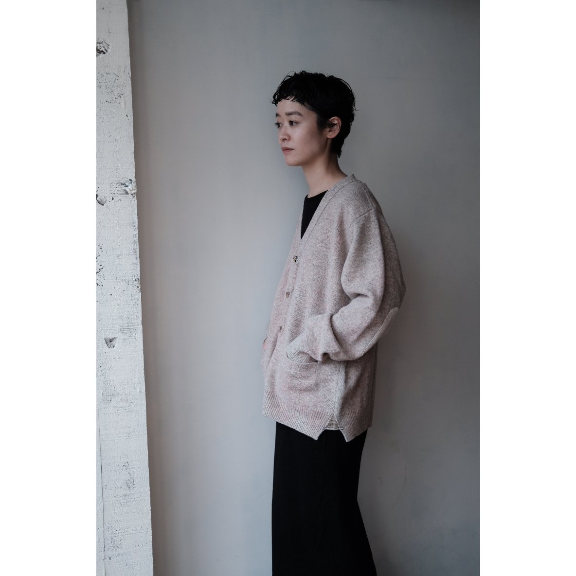 ANSNAM / Sprayed Cardigan(Pink Graybeige) | PARK