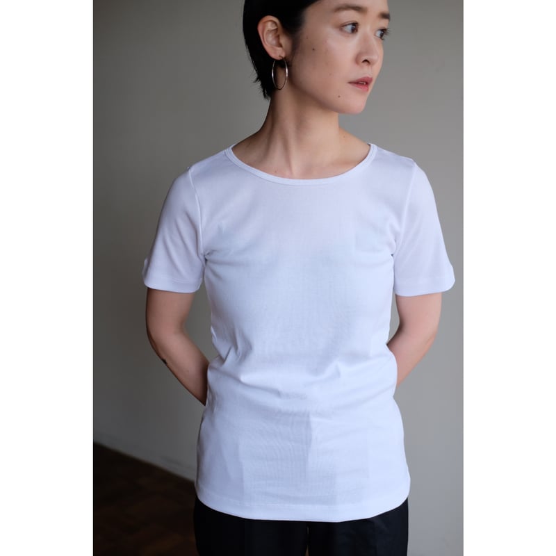 LIFiLL / 別注Cottony Soft Stretch Boatneck Tee(Wh