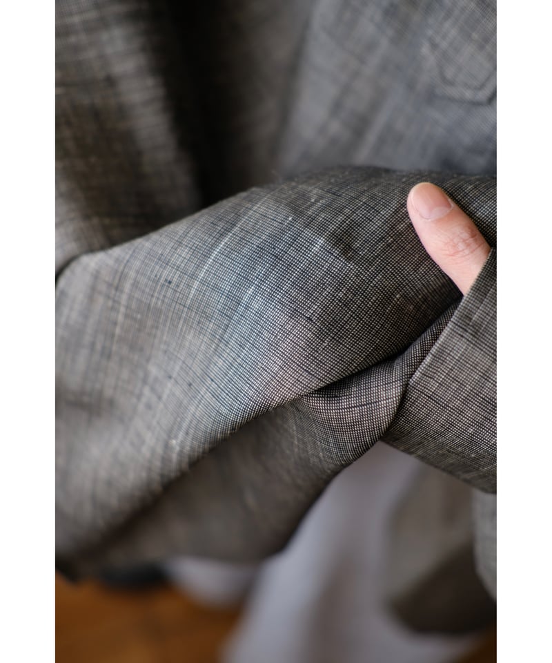 ANSNAM / 牛飼いプルオーバーシャツ(Vintage Linen/Dark Grey)