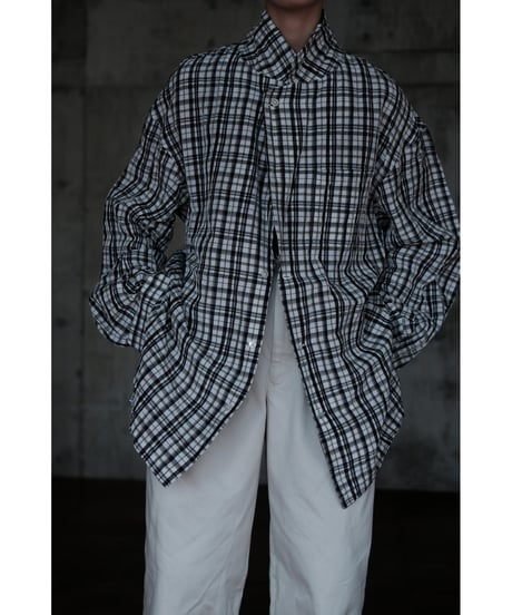 ANSNAM / ビッグパジャケット(LinenNylon/White×Black×Beige×Navy)