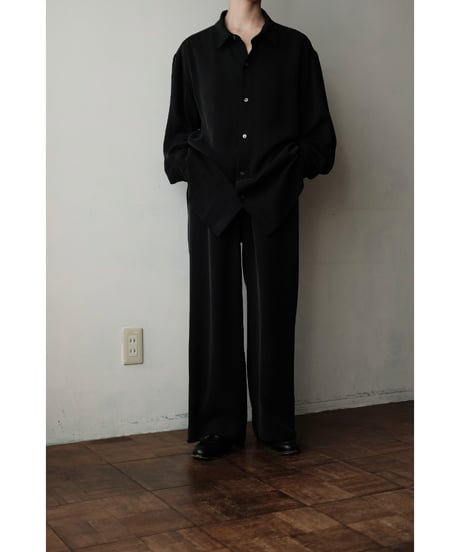 matereal / Cupro Regular Collar Shirt(Black)