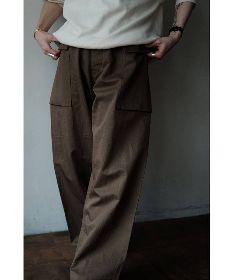【26SS】BISOWN COTTON LINEN M43 TROUSERS BISOWN / COTTON LINEN M43 TROUSERS(MILITARY GRE
