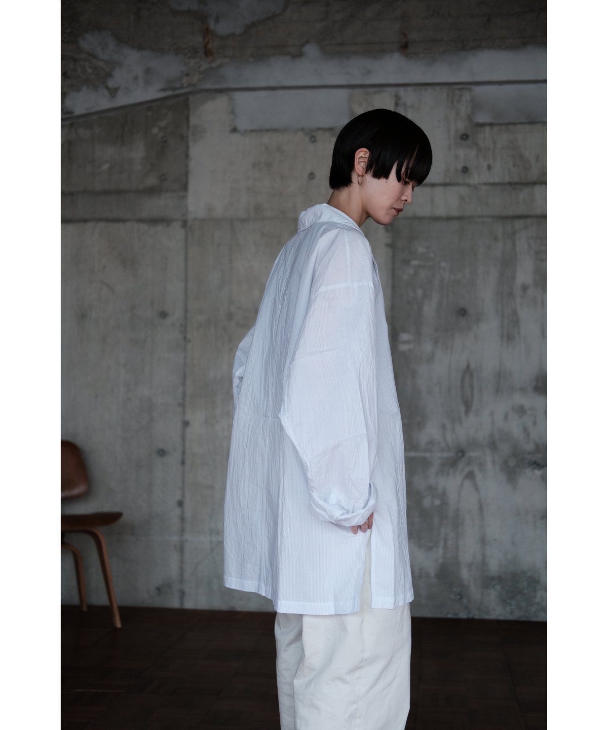 ANSNAM / ビッグパジャケット(Cotton/White Multi Stripes)