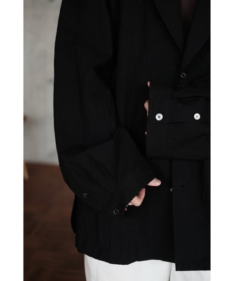 ANSNAM / 塩縮ビッグパジャケット(CottonLinen/Black)