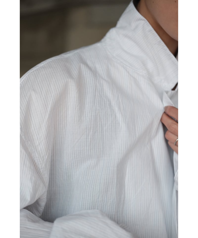ANSNAM / ビッグパジャケット(Cotton/White Multi Stripes)