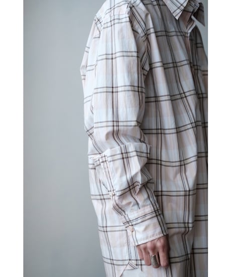 ANSNAM / プレーンシャツ(Cotton/Lt.Pink Multi Plaid)