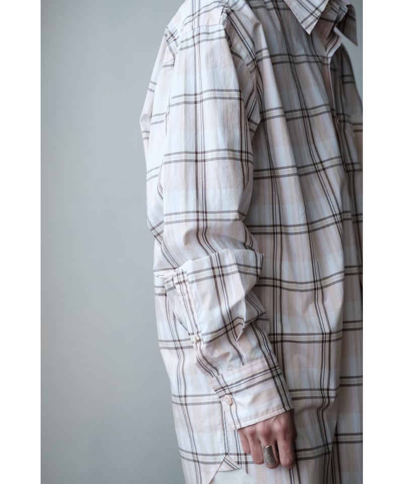 ANSNAM / プレーンシャツ(Cotton/Lt.Pink Multi Plaid) |