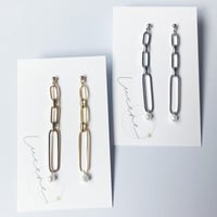 【樹脂ピアス】選べるパーツ◎デザインチェーンのピアス