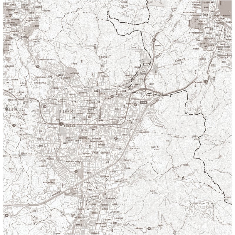白地図ピース C京都区別 山科区1/25000白地図タウンロード販売 | 地図素材