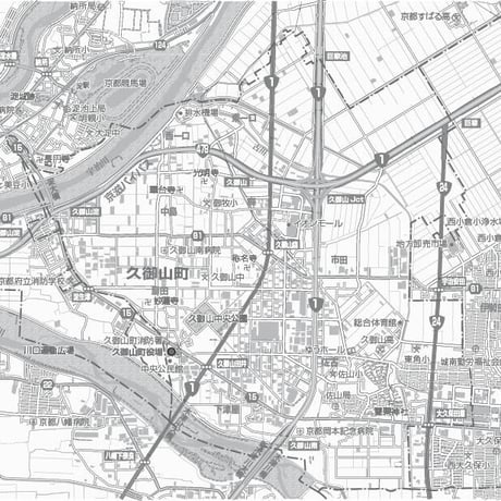 C京都府久御山町　1／50,000白地図タウンロード販売