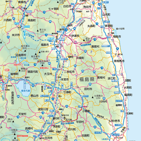 A地方別マップ　東北地方地図ダウンロード販売