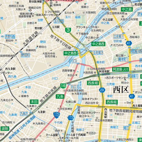 B大阪市西区1／25,000地図タウンロード販売