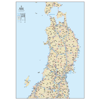 B地方別マップ　東北地方地図ダウンロード販売