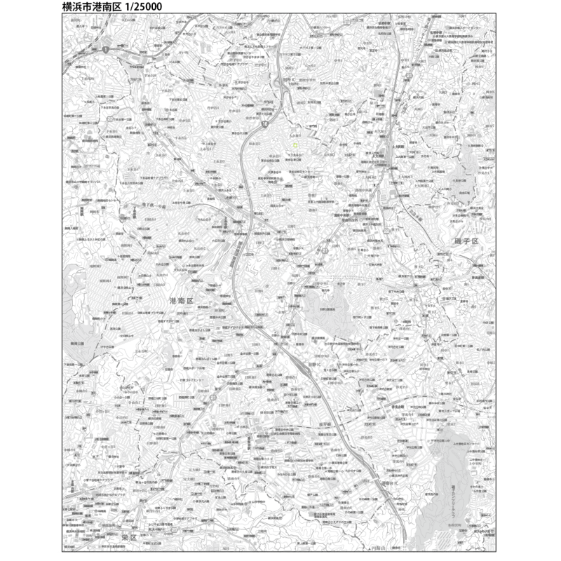 C横浜市港南区白地図1/25000地タウンロード販売 | 地図素材