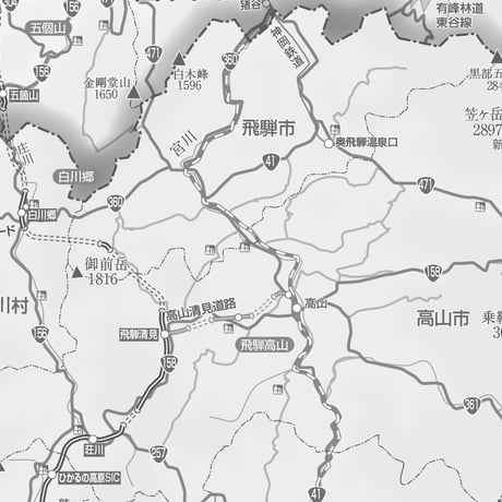 県別マップ　C岐阜県白地図ダウンロード販売