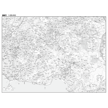 C鎌倉市1/25000白地図ダウンロード販売