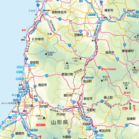 A地方別マップ　東北地方地図ダウンロード販売