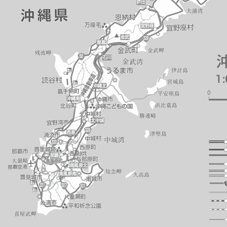 C地方別マップ　沖縄地方白地図ダウンロード販売