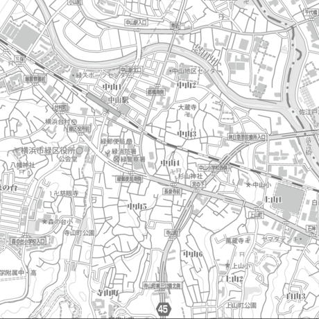 C横浜市緑区白地図1/25000ダウンロード販売