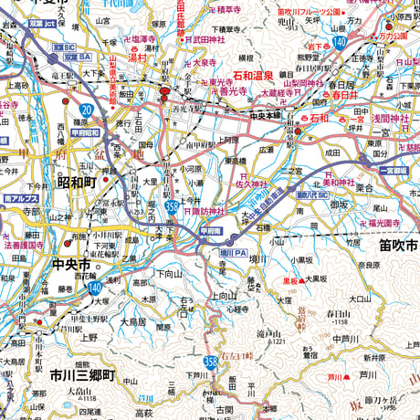 Aタイプ山梨県詳細地図1/200000タウンロード販売