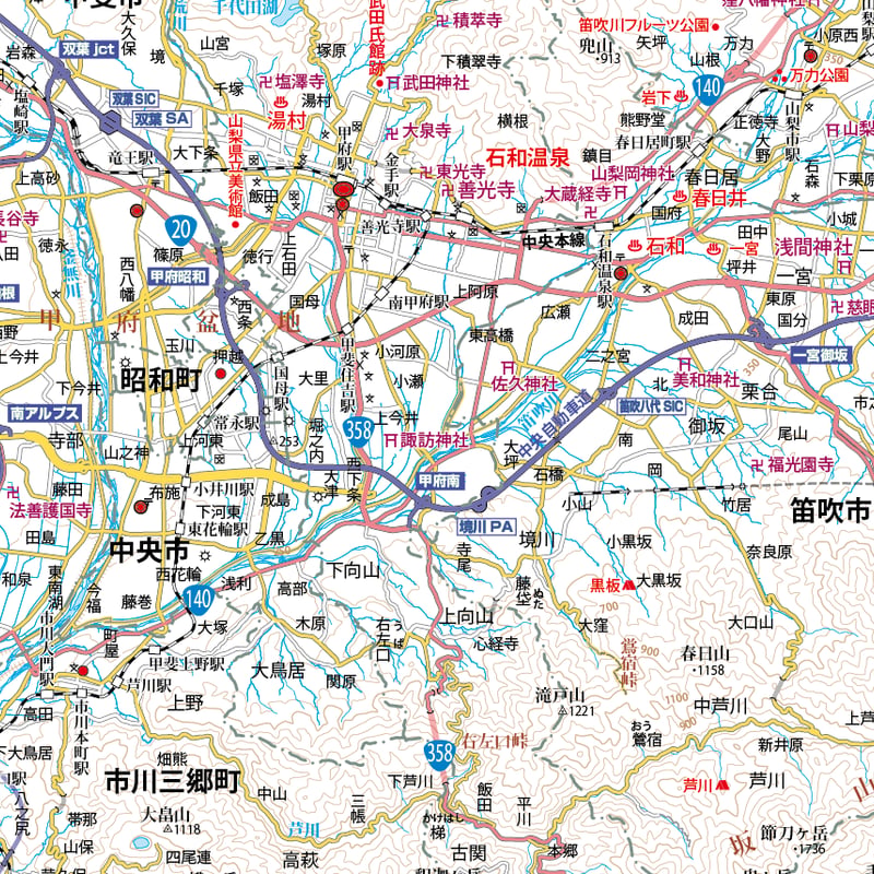 Aタイプ山梨県詳細地図1/200000タウンロード販売 | 地図素材