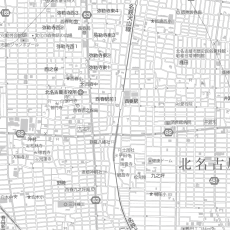 C北名古屋市白地図 1／25,000PDFタウンロード販売